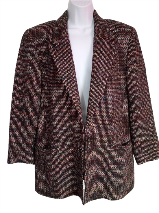 Emil Rutenberg Jackets & Blazers - 80's Handwoven Silk Vintage Women's Blazer - Classic Single-Button Jacket